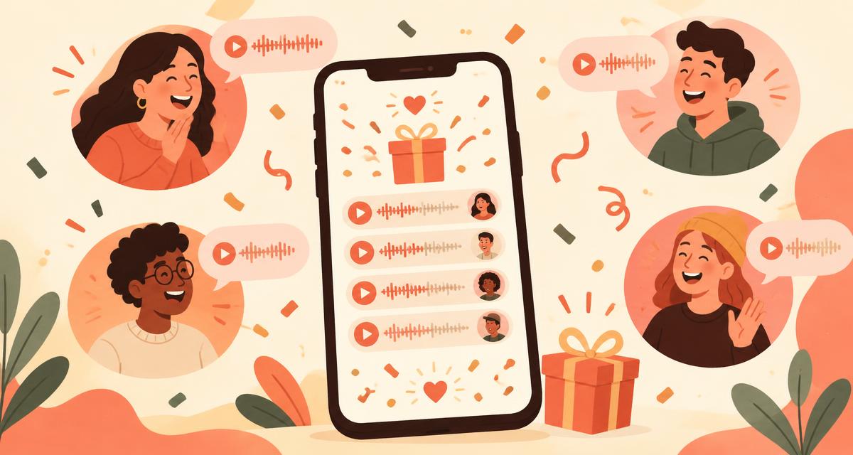 Friends sending voice notes and gifts on a Cheerly celebration page